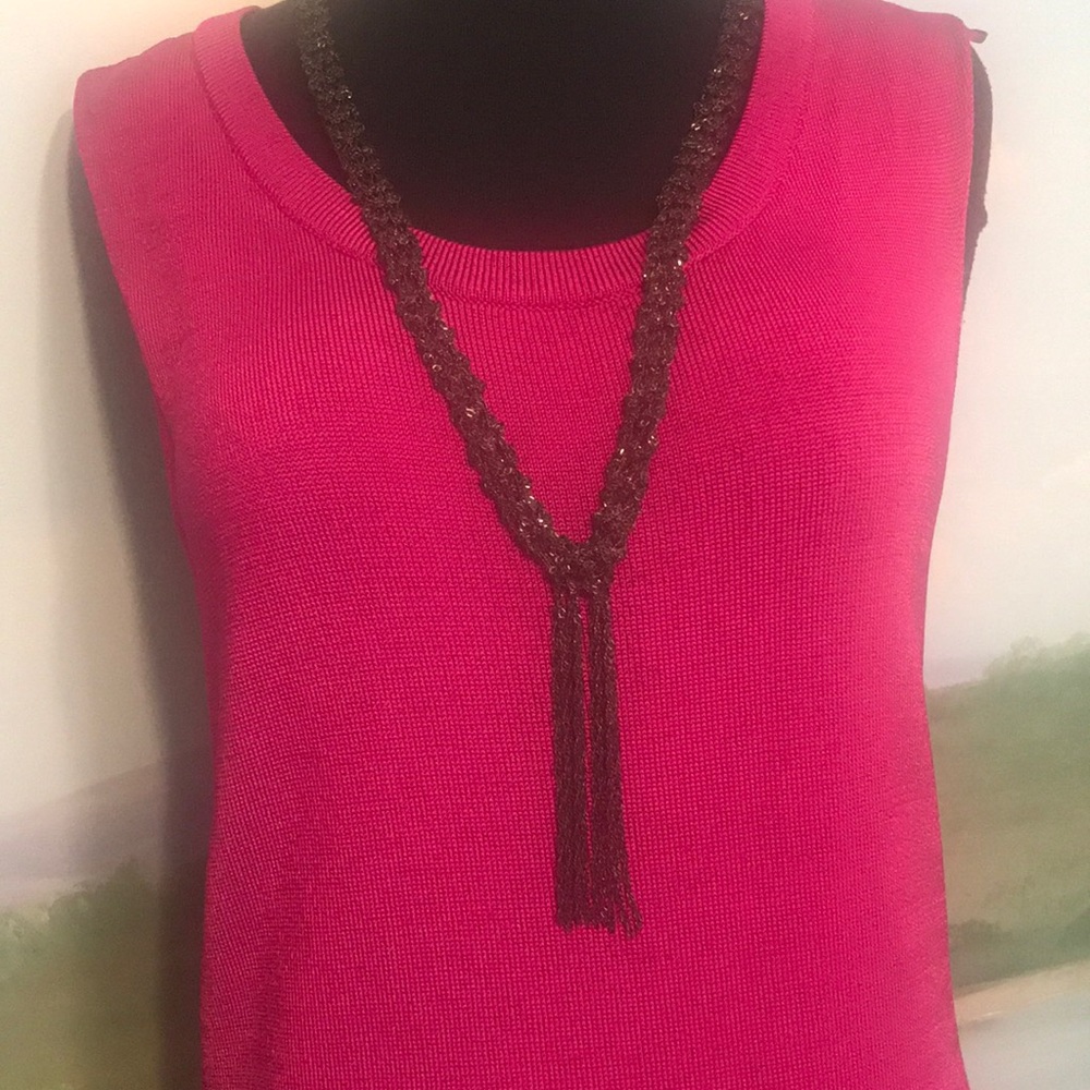 Silver and black long sparkly boutique necklace